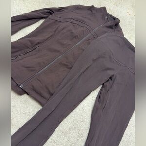 Lululemon espresso set. Define jacket and align leggings